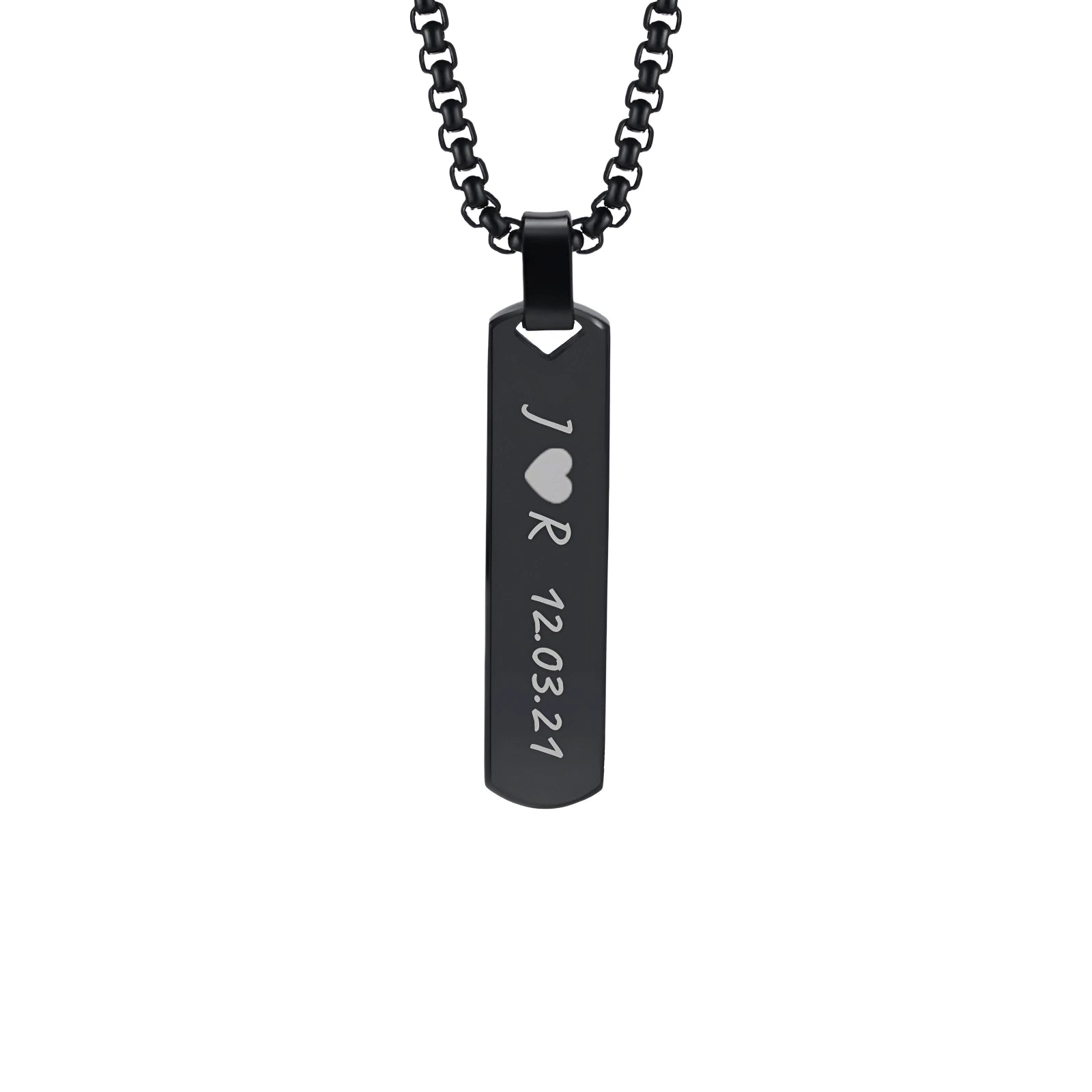 Collar hombre barra negra grabado láser
