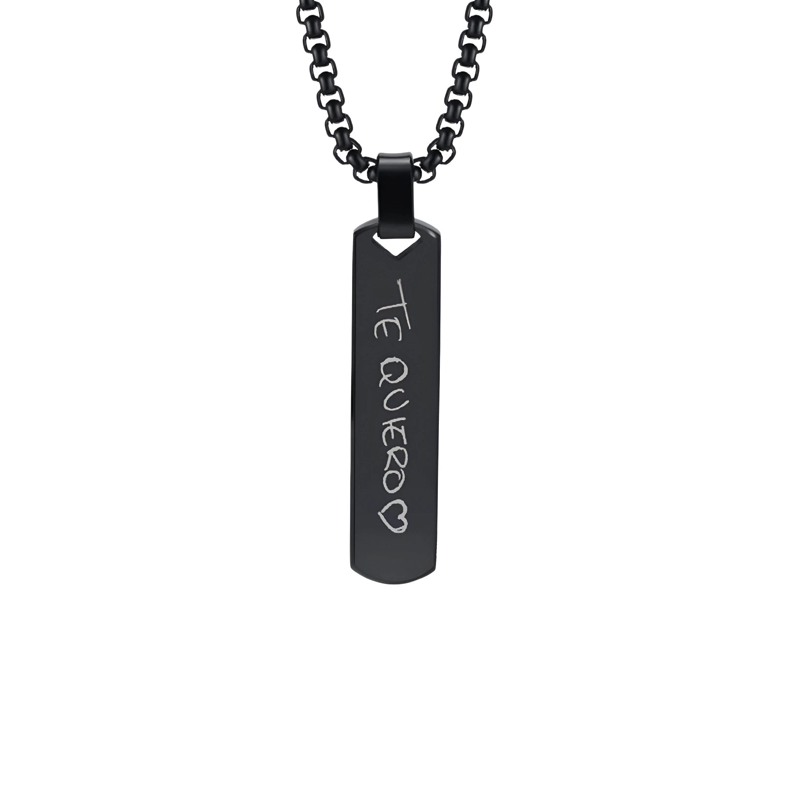 Collar hombre barra negra grabado láser - Manuscrito