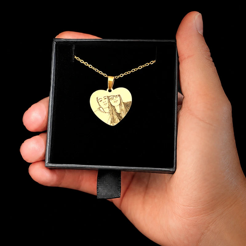 Collar Corazón Personalizado de Acero Inoxidable