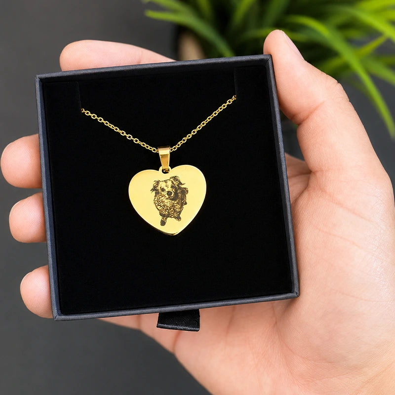 Collar Corazón Personalizado de Acero Inoxidable