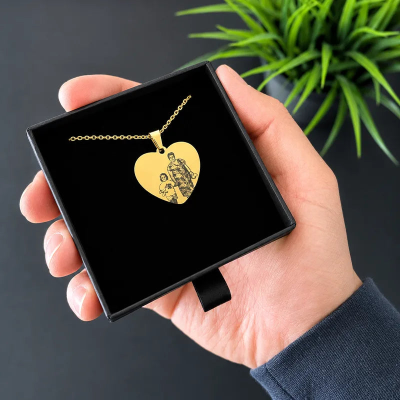 Collar Corazón Personalizado de Acero Inoxidable