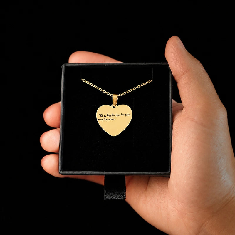 Collar Corazón Personalizado de Acero Inoxidable