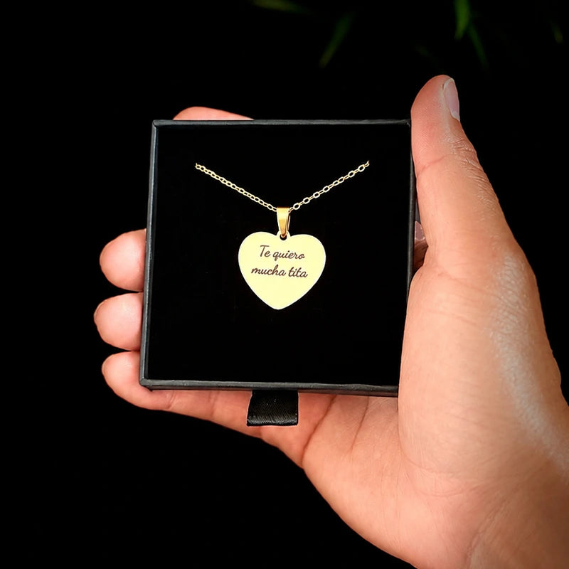 Collar Corazón Personalizado de Acero Inoxidable