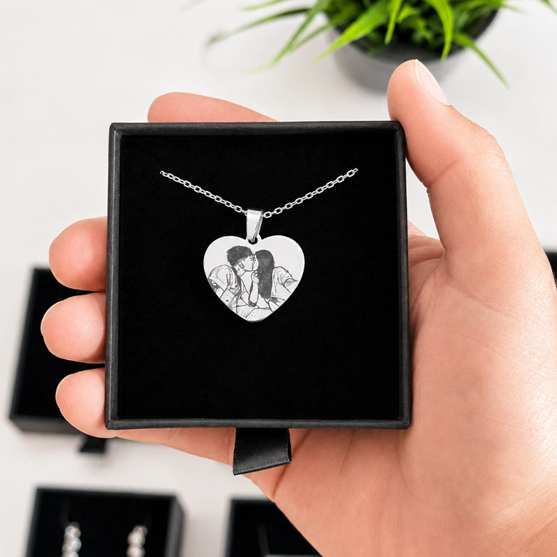 Collar Corazón Personalizado de Acero Inoxidable