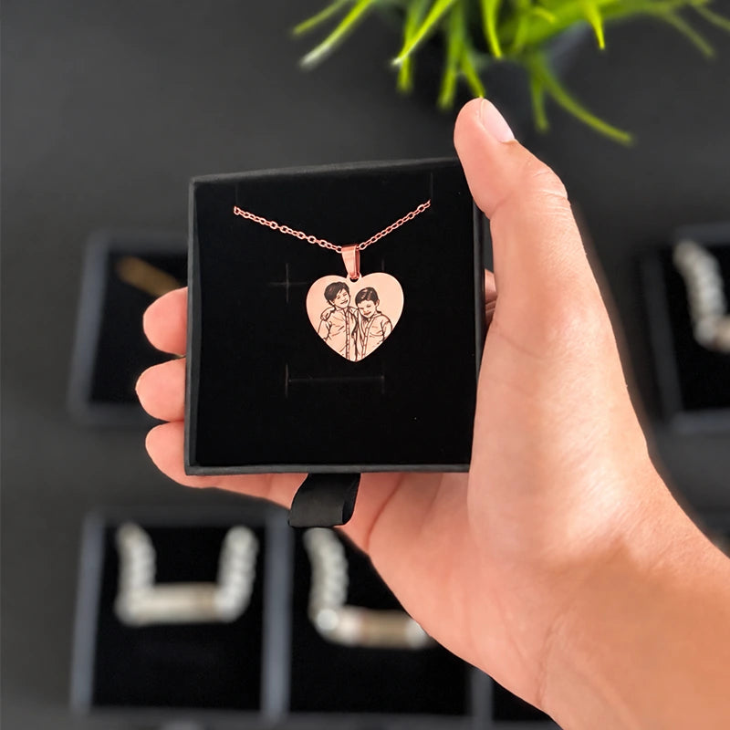 Collar Corazón Personalizado de Acero Inoxidable