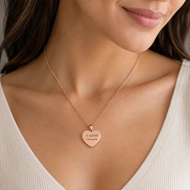 Collar Corazón Personalizado de Acero Inoxidable