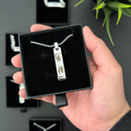 Collar hombre personalizado barra plateada - Mirada