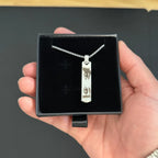 Collar hombre personalizado barra plateada - Mirada