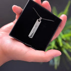 Collar hombre barra negra grabado láser - Texto