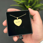 Collar corazon dorado grabado laser - Manuscrito