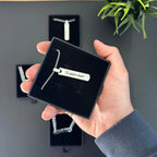 Collar hombre barra plateada grabado láser - Texto