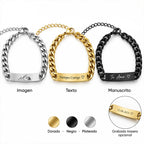 Pulsera Esclava Cadena Cubana Personalizada de Acero Inoxidable