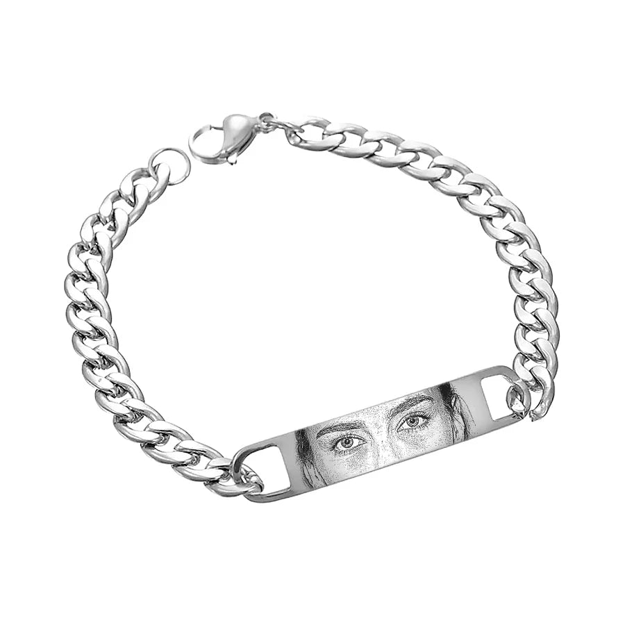 Esclava cadena cubana grabado láser - Mirada