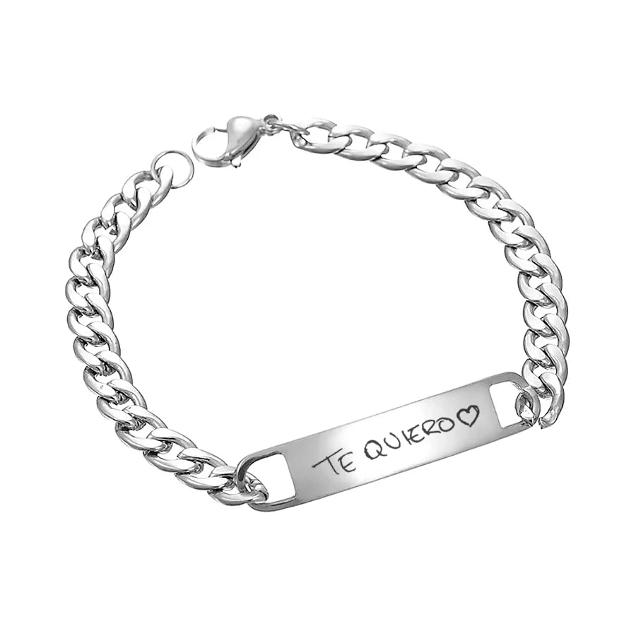 Esclava cadena cubana grabado láser - Manuscrita